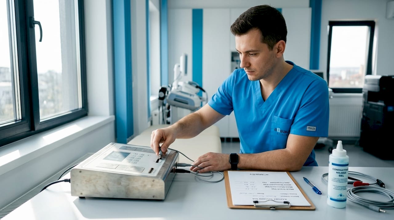 Dispozitiv de măsurare a impedanței bioelectrice folosit în laborator