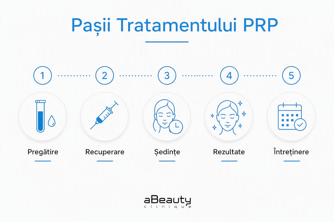 Infografic: etapele procedurii PRP pentru față și gât