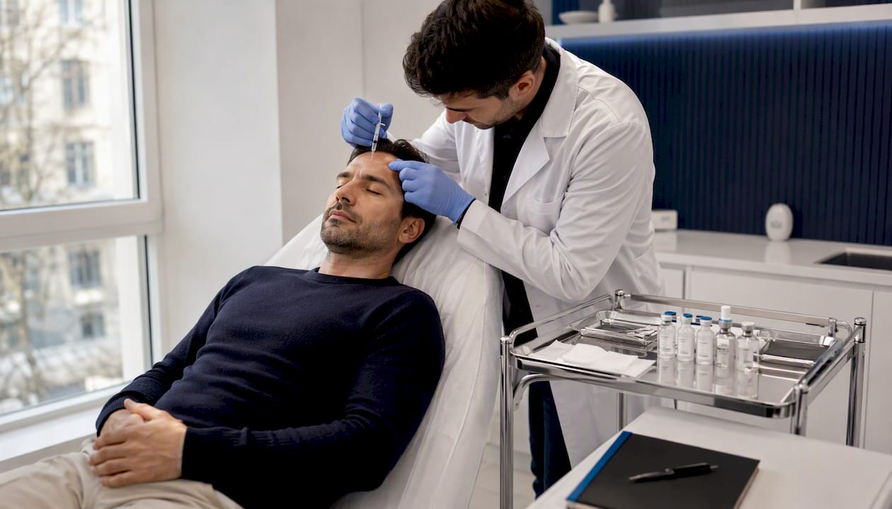 Tratament cu botox pentru bărbați, realizat în cabinetul medicului