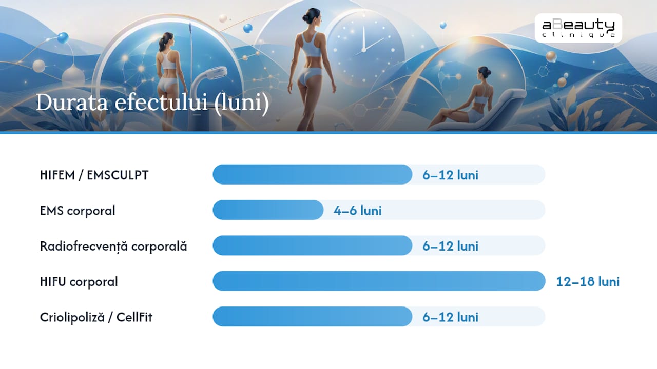 Diagramă comparativă a tehnologiilor de tonifiere