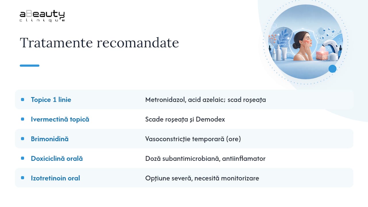 Ce tratamente topice și orale recomandă dermatologia, overview diagram