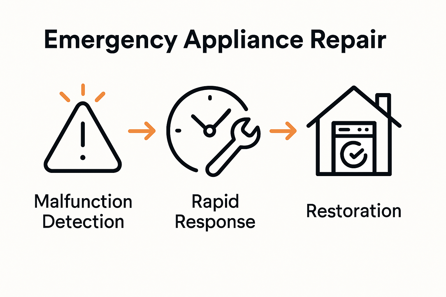 Emergency appliance repair process infographic