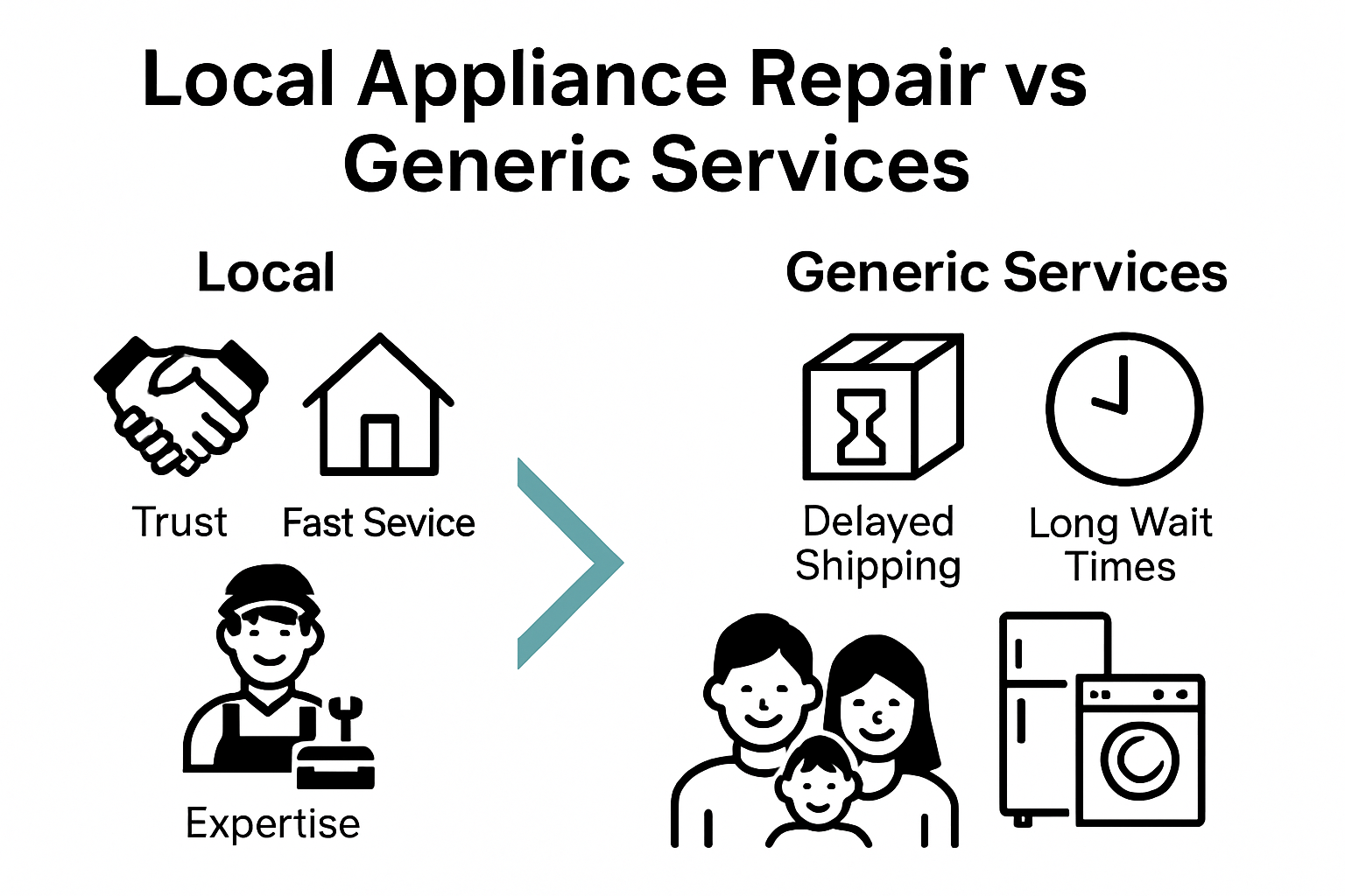 Infographic comparing local vs generic repair services