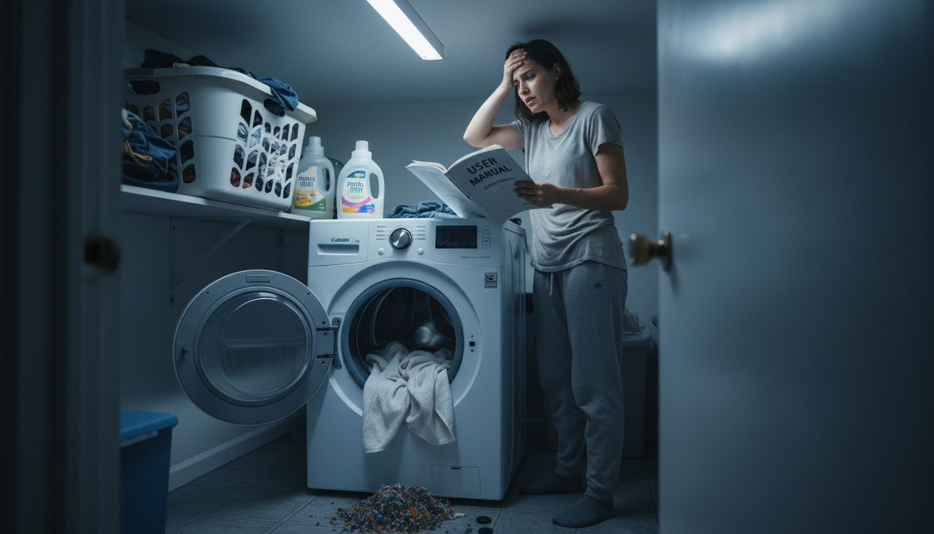 Homeowner troubleshooting washing machine repair