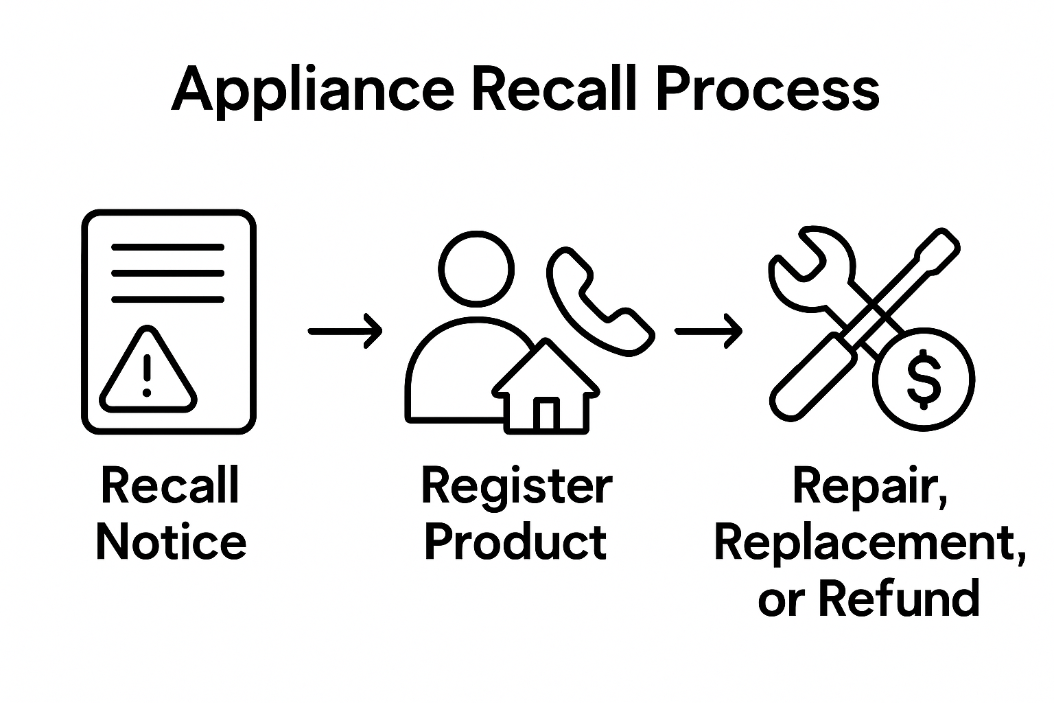 Infographic: steps in appliance recall process