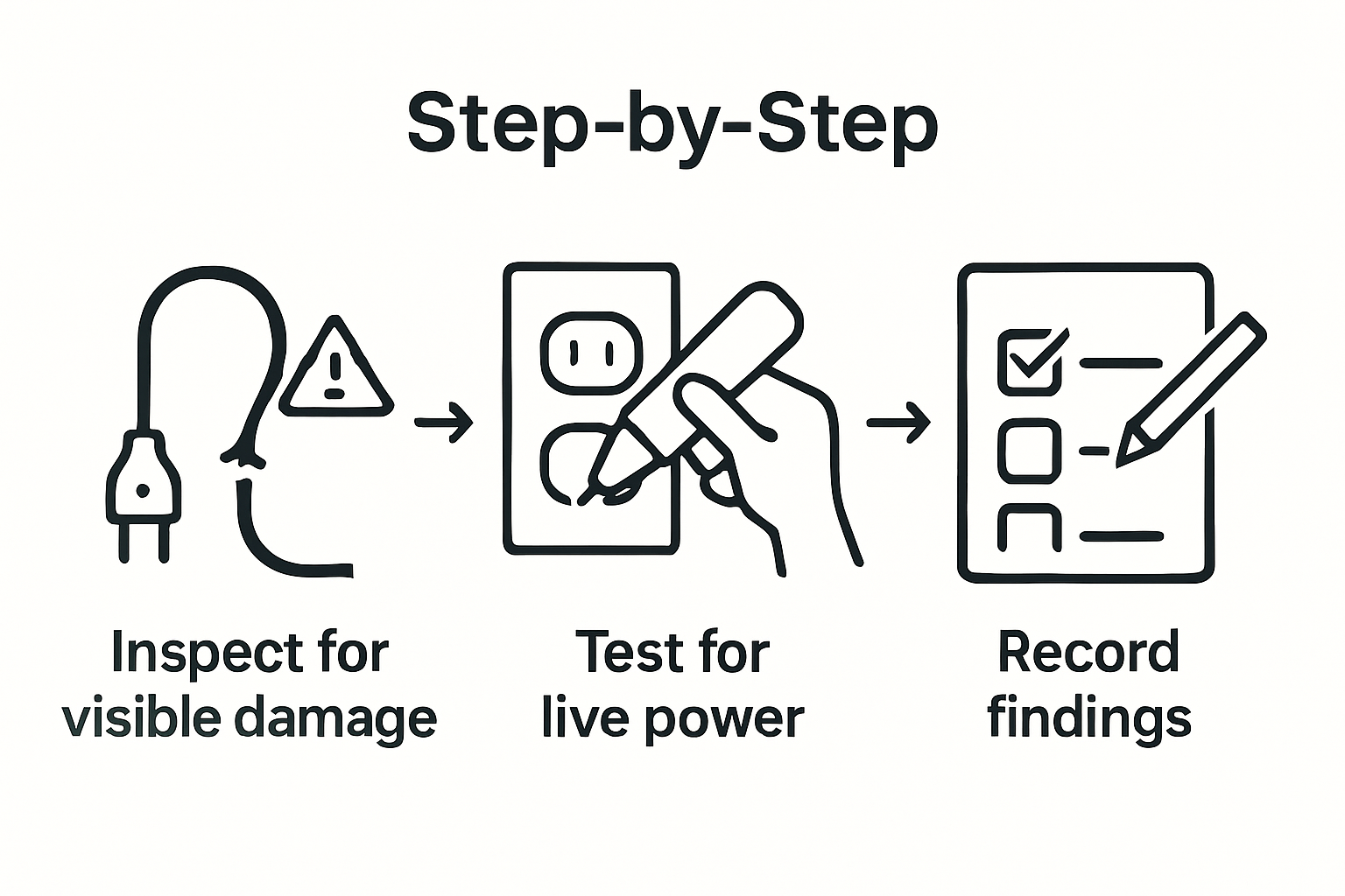 Infographic of power cord inspection process