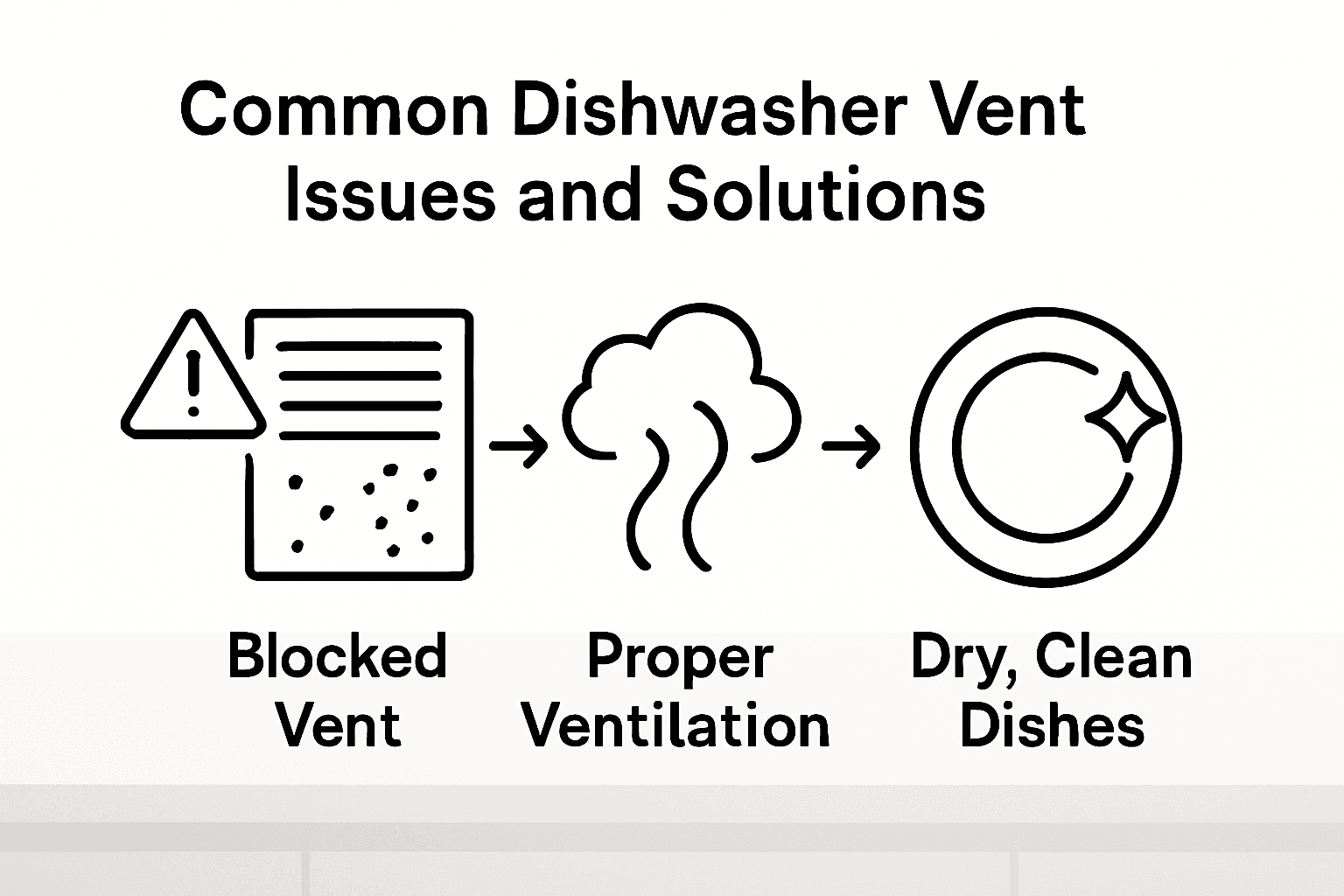 Infographic on common dishwasher vent issues and fixes