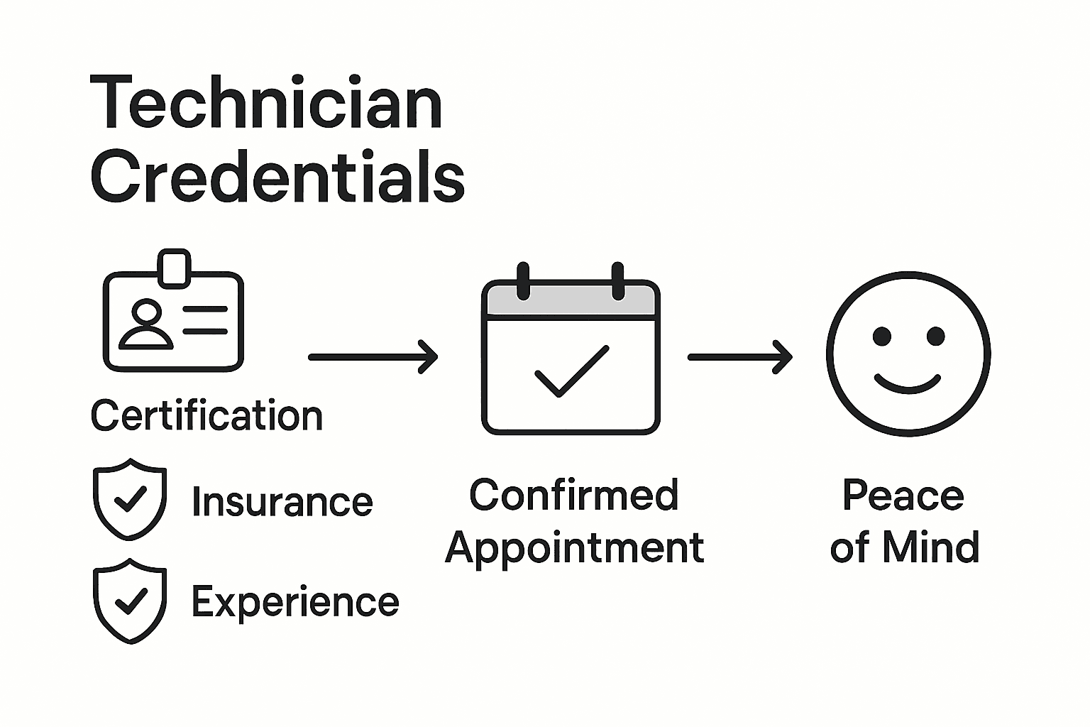Infographic shows appliance technician credentials checklist