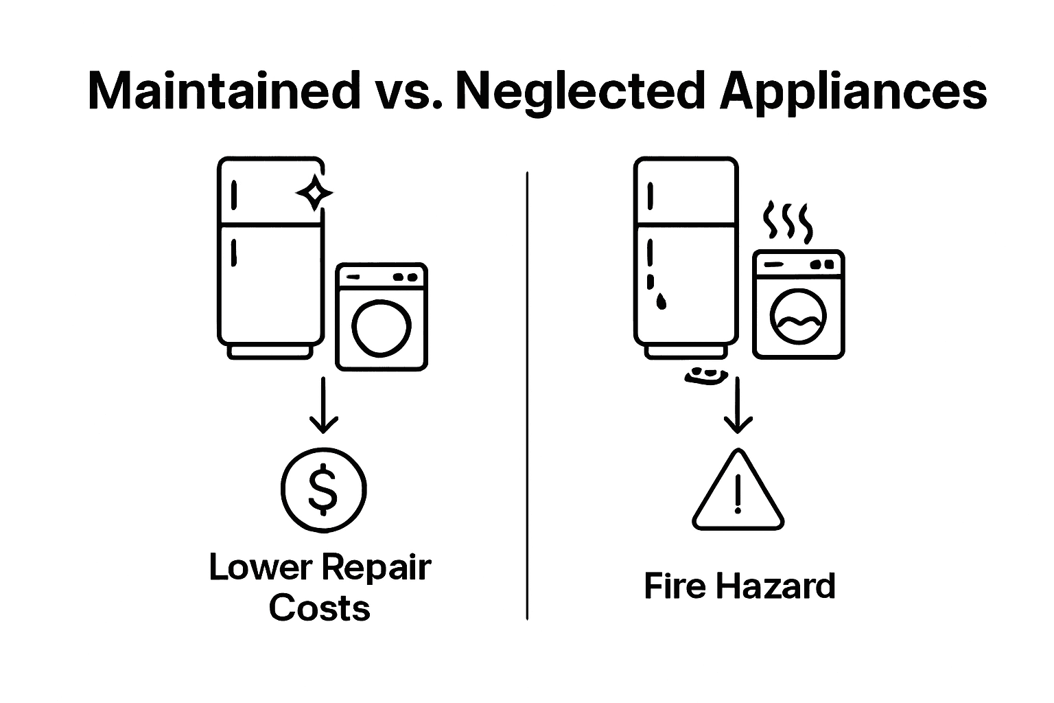 Infographic showing risks of neglecting appliance care