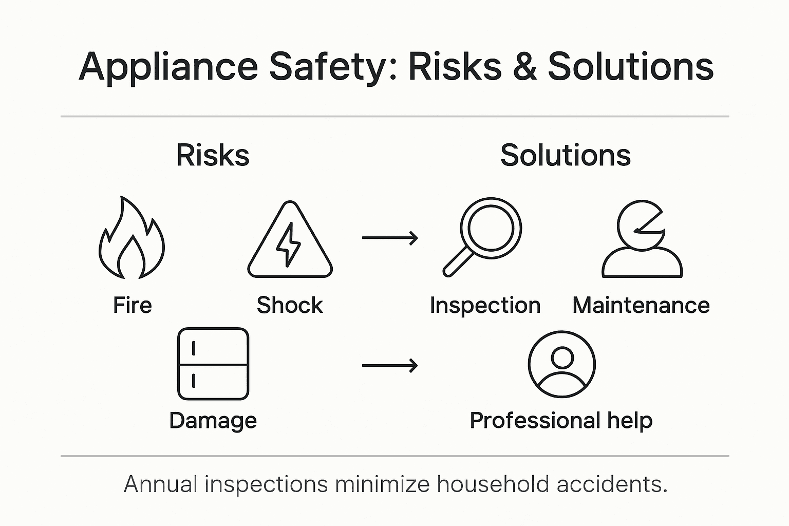 Infographic summarizing appliance risks and solutions