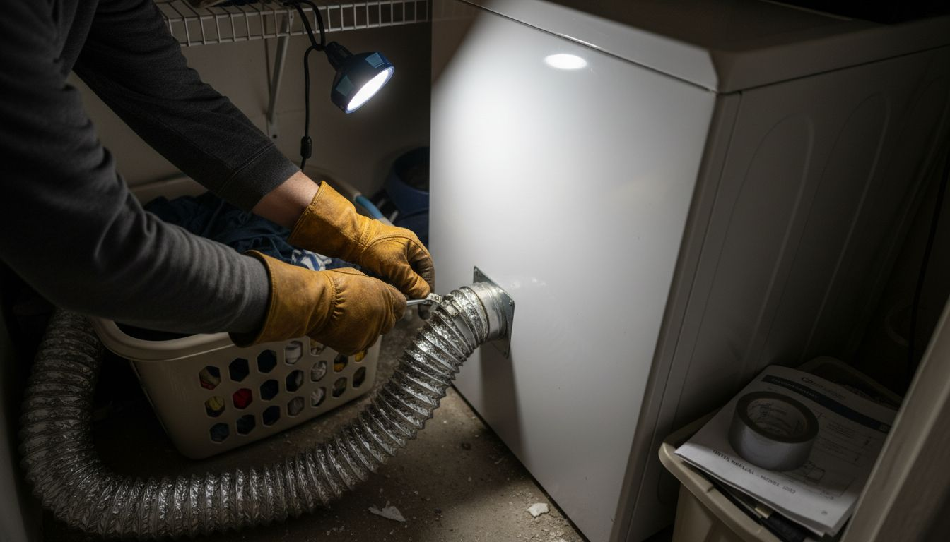 Loosening clamp on dryer vent hose