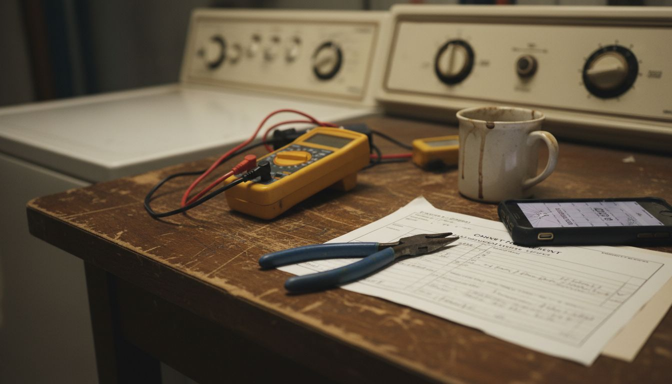 Diagnostic tools for appliance maintenance close-up