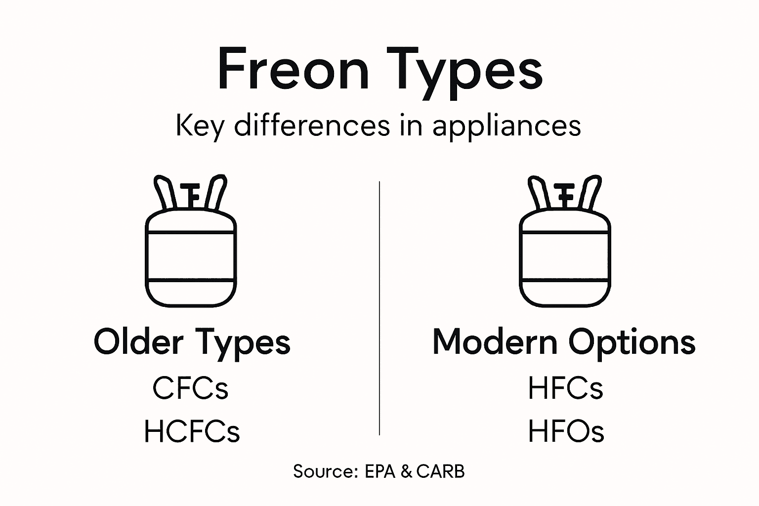 Infographic of Freon types and differences
