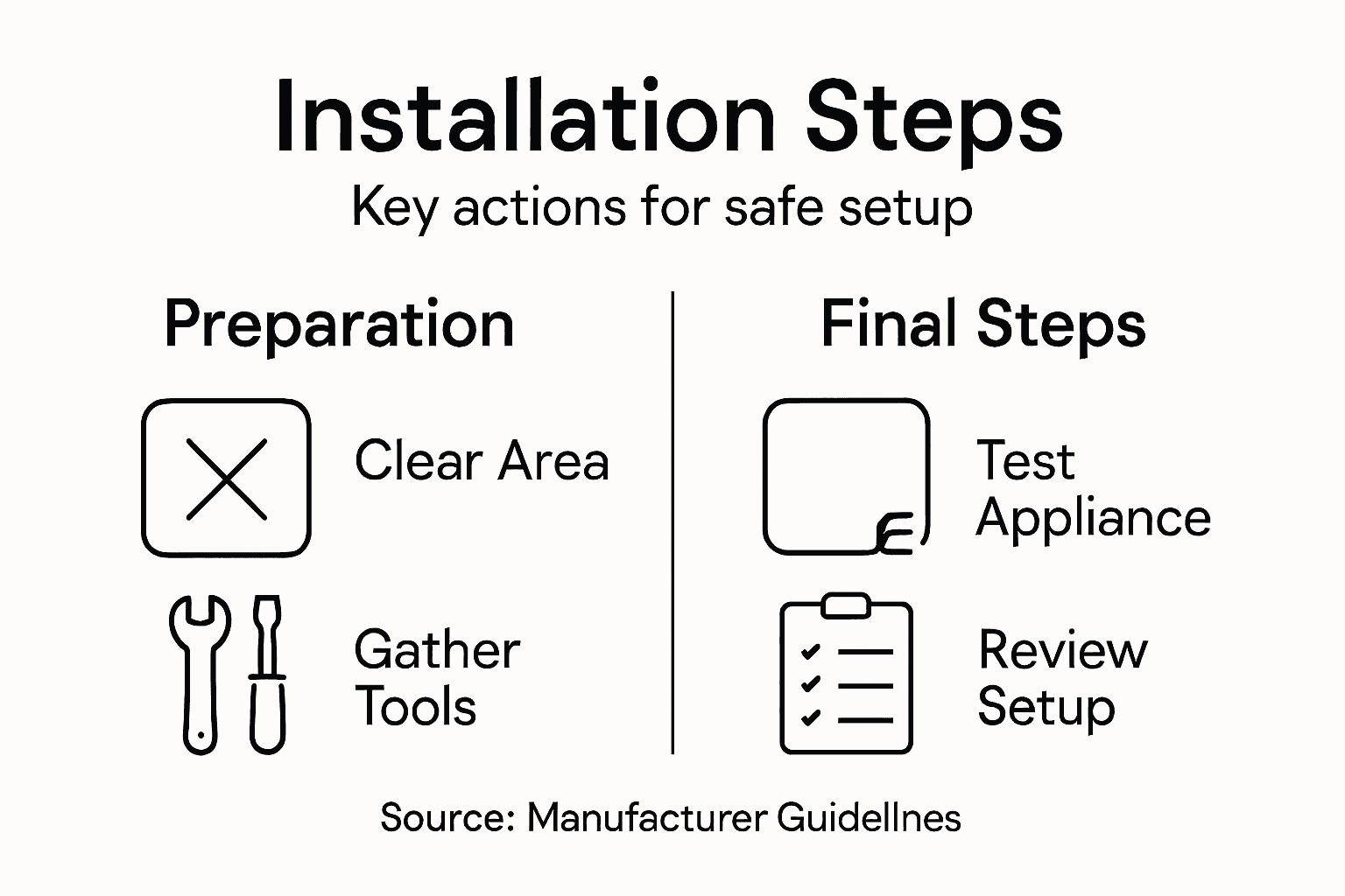 Infographic of appliance installation steps