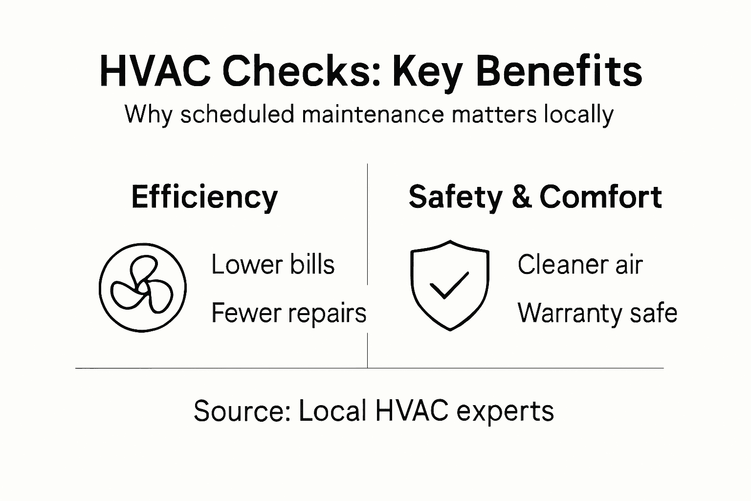 Infographic showing key HVAC maintenance benefits