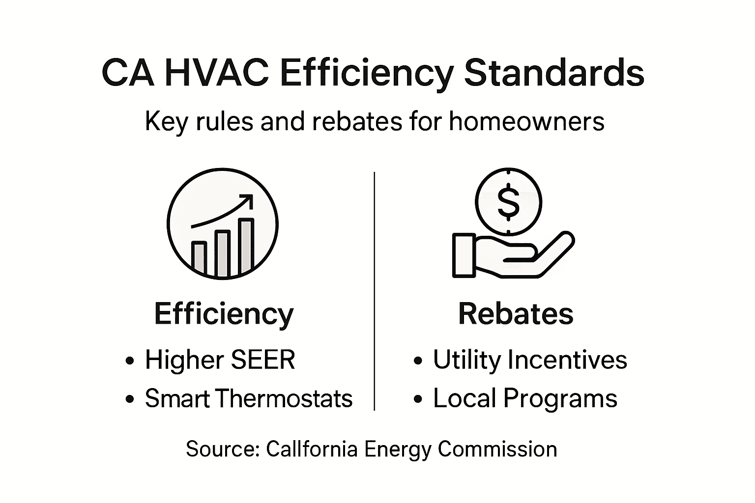 Infographic on California HVAC efficiency standards