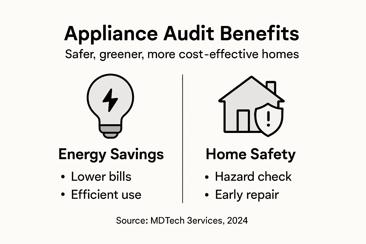 Infographic shows main benefits of appliance audits