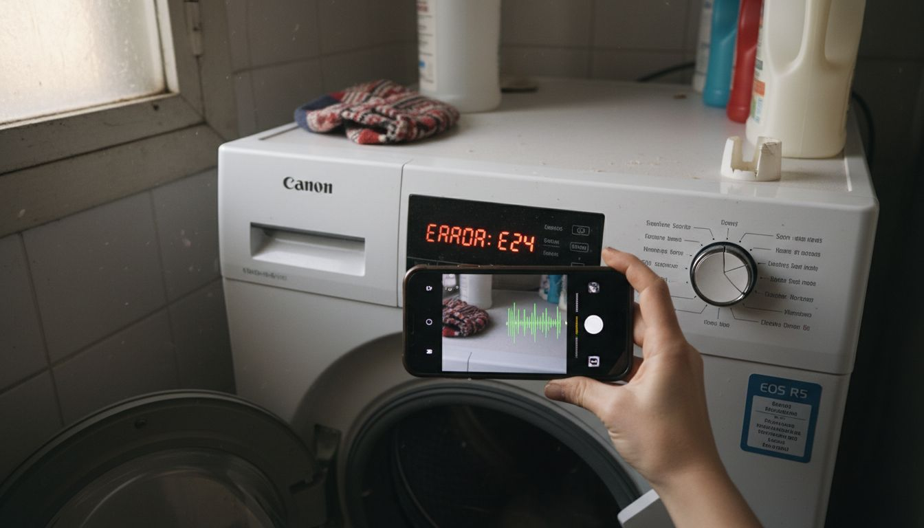 Recording error code and appliance noises