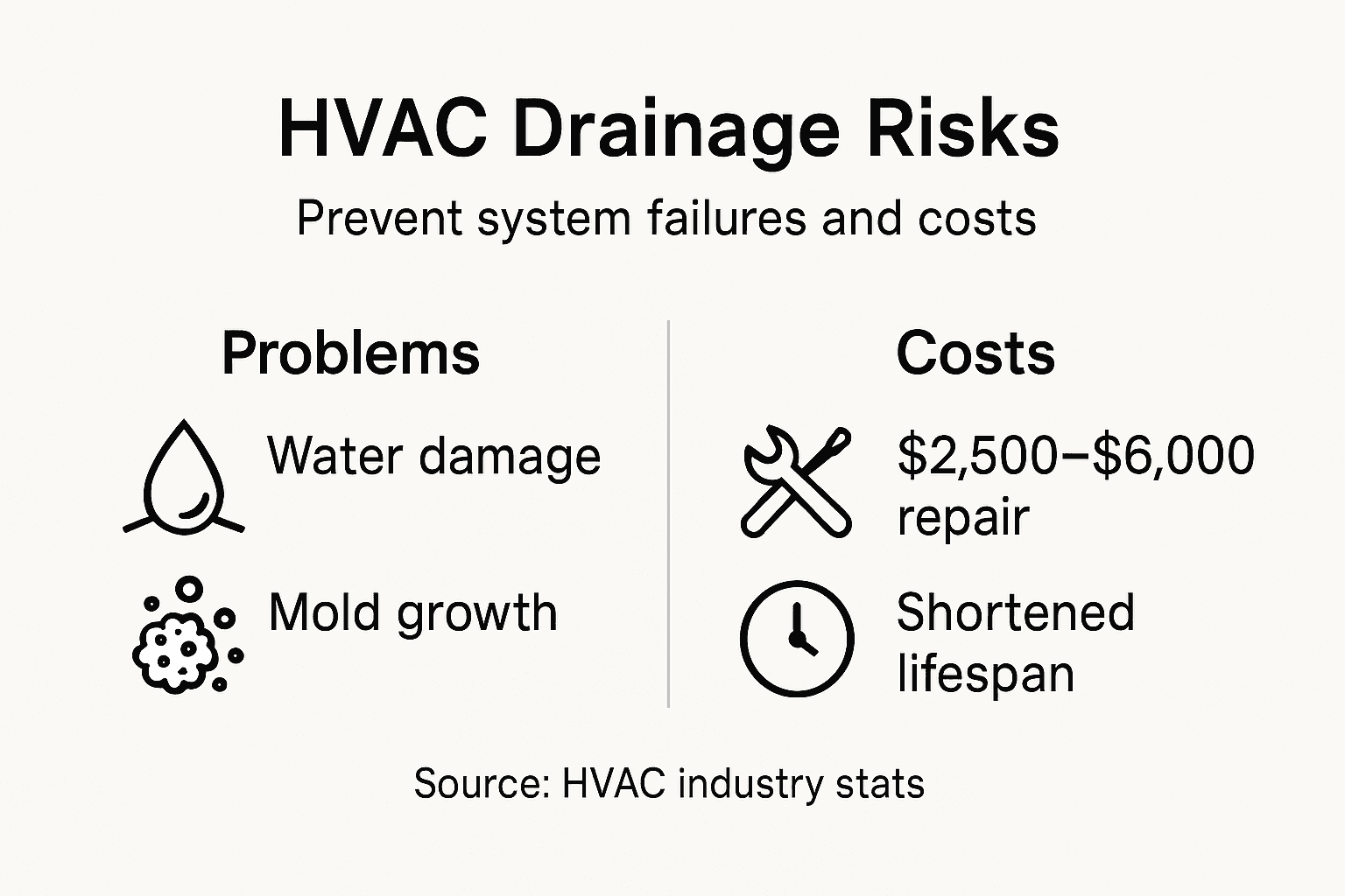 Infographic shows HVAC drainage risks and costs