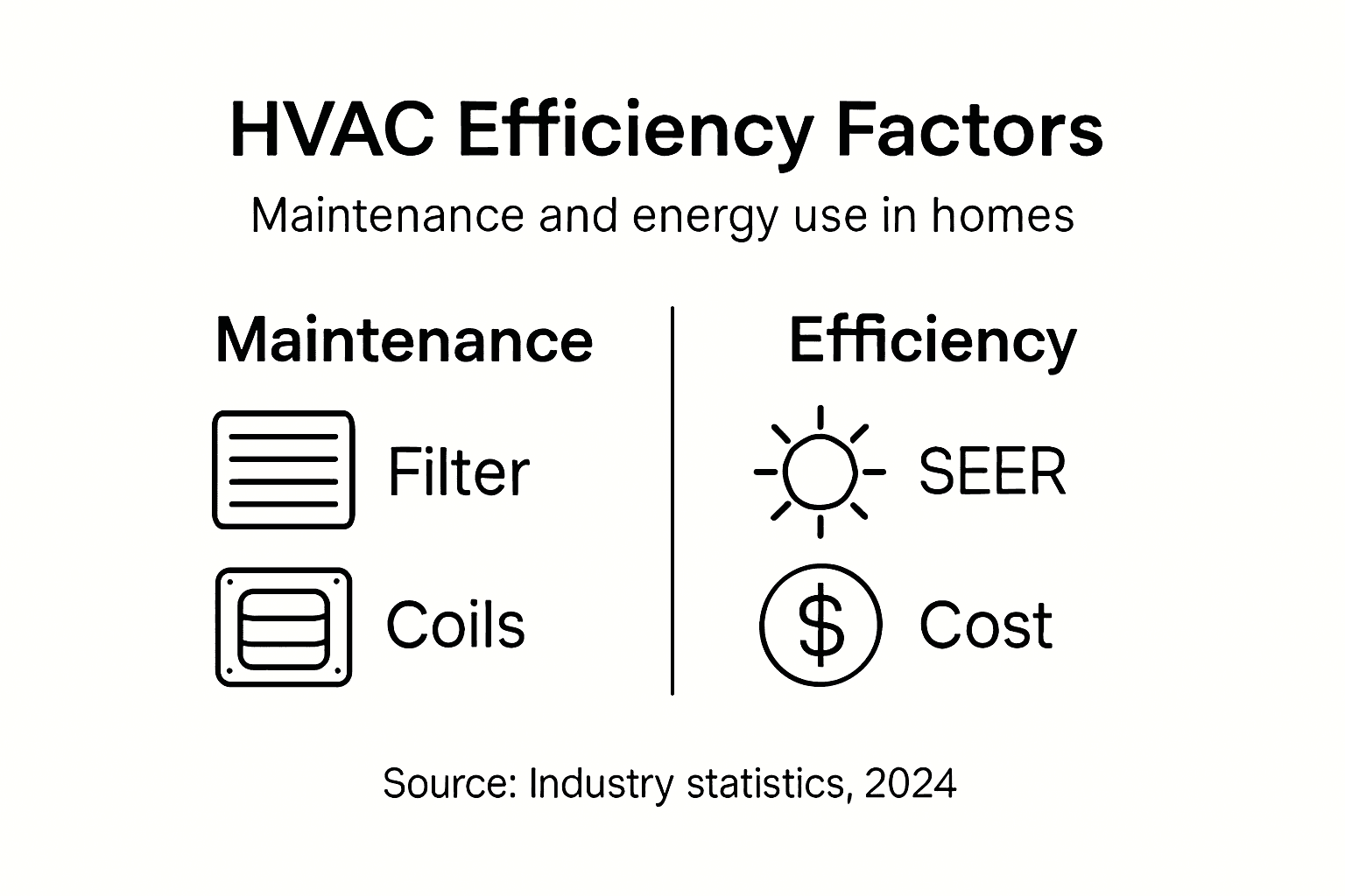 Infographic on hvac maintenance and efficiency factors