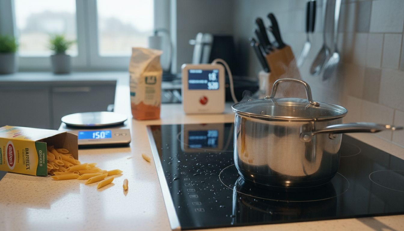 Induction stove close-up highlighting energy use