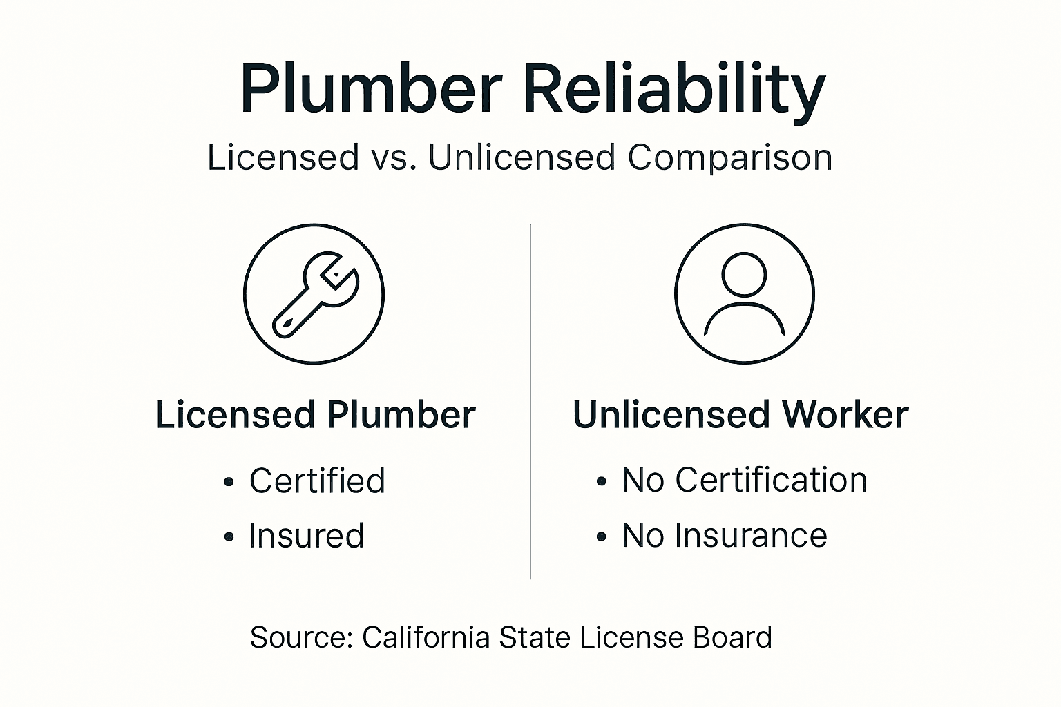 Infographic comparing plumber reliability factors