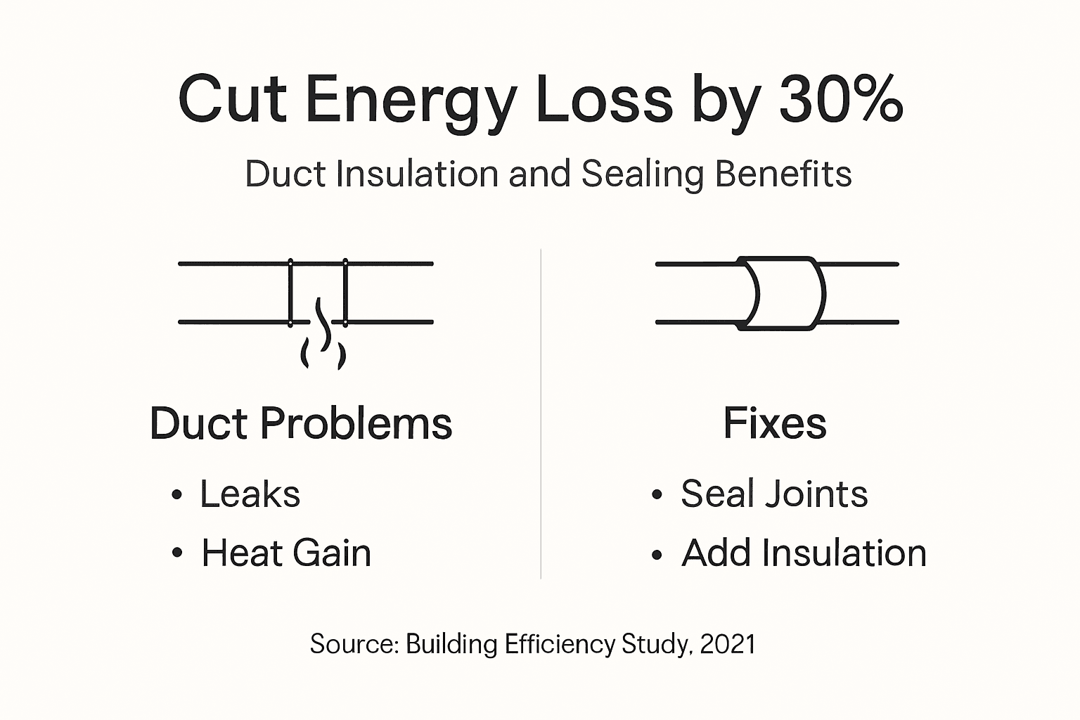 Infographic depicts duct problems and energy-saving fixes
