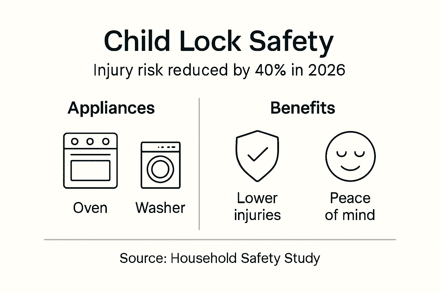 Infographic showing child lock safety benefits