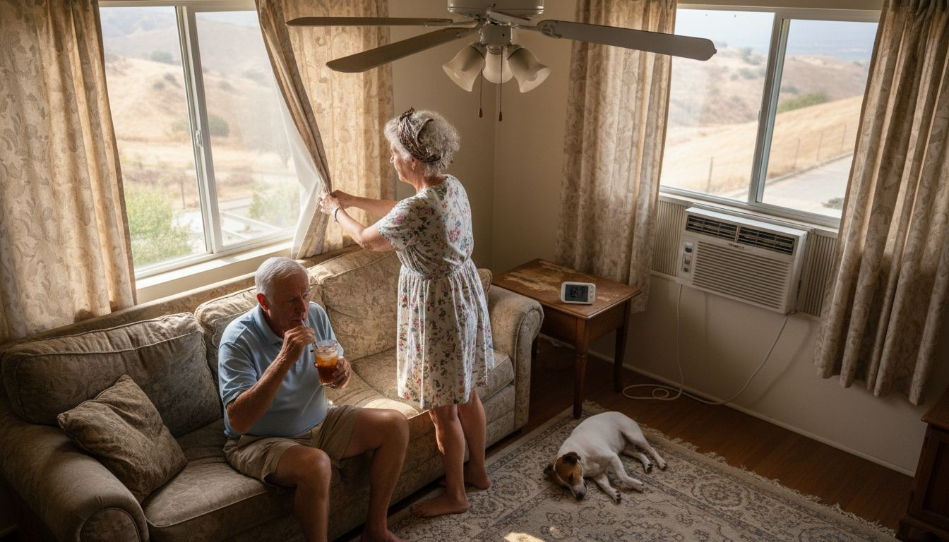 Couple in Southern California staying cool at home