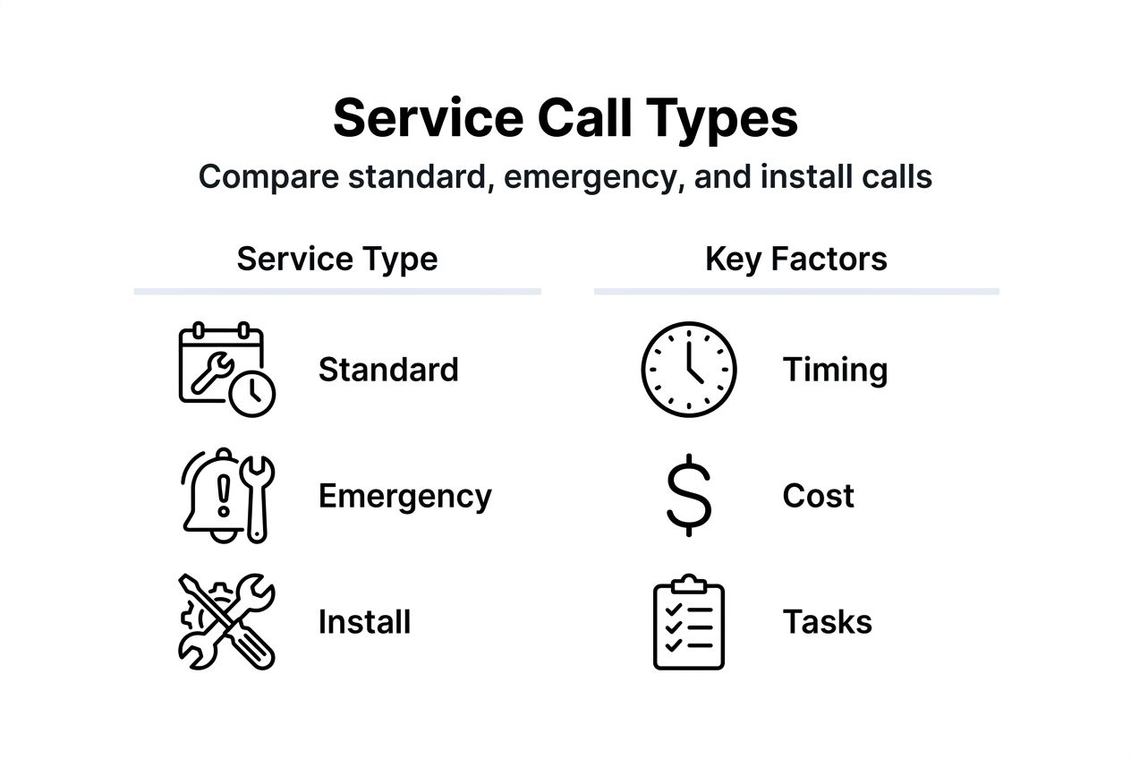 Infographic comparing service call types