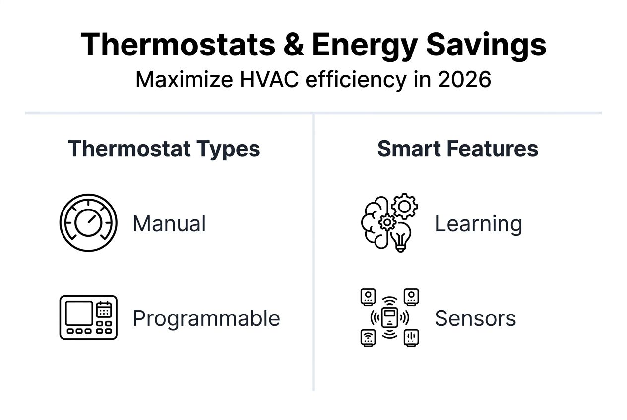Infographic summarizing thermostat energy features
