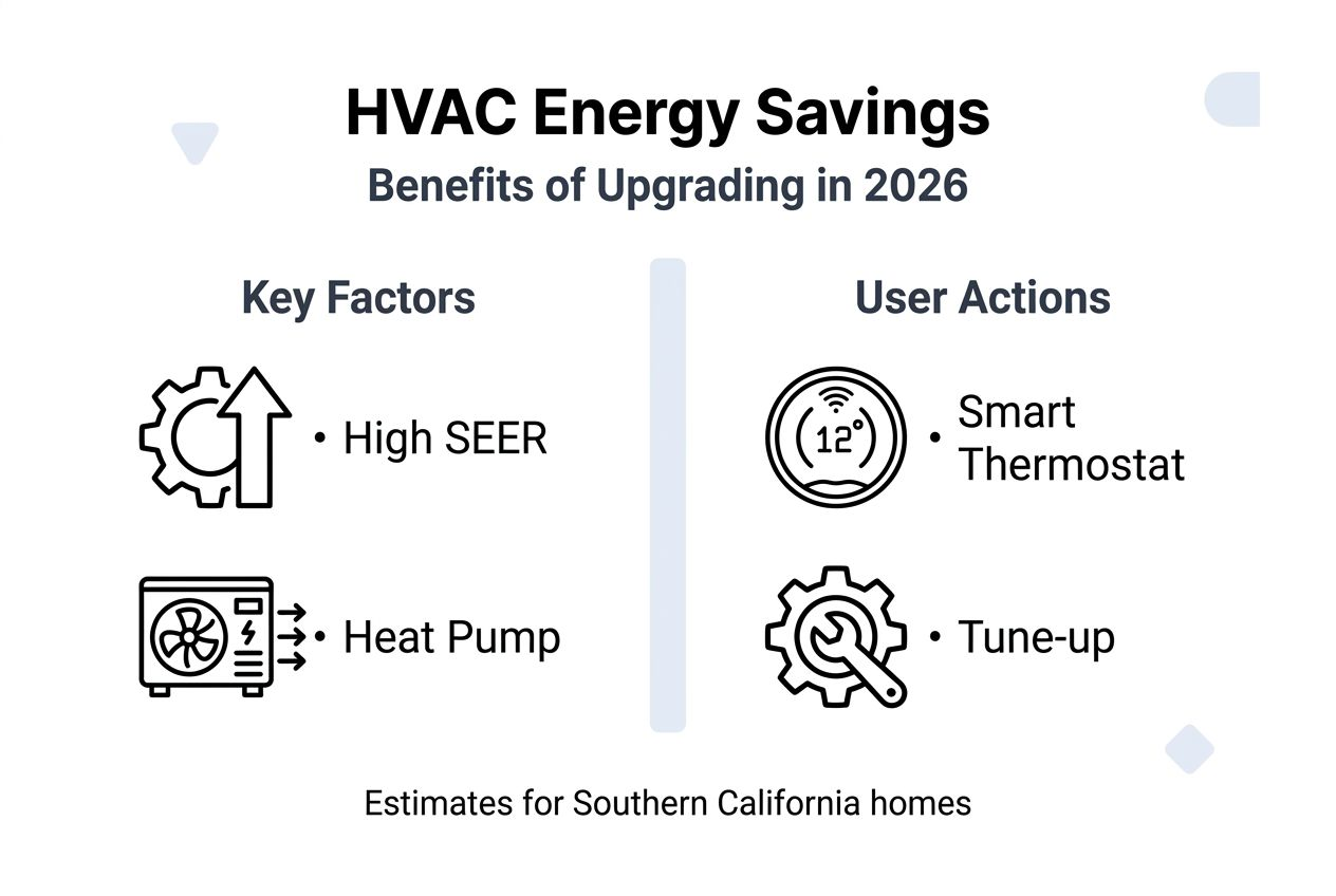Infographic summarizing HVAC energy savings factors