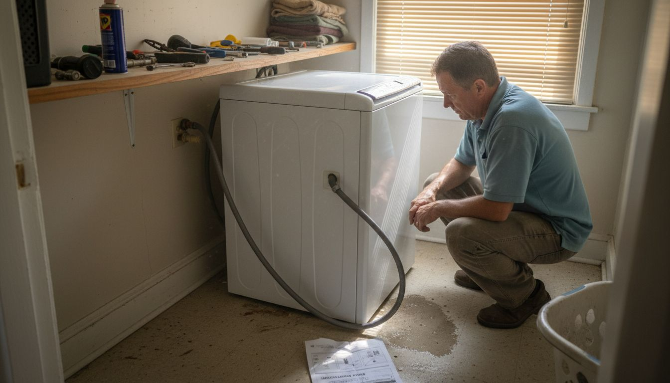 Checking for washer installation errors and leaks