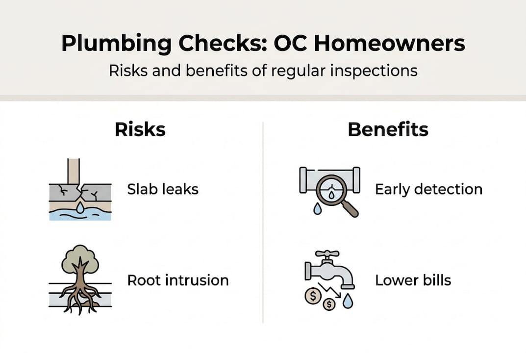 Infographic showing plumbing risks and benefits