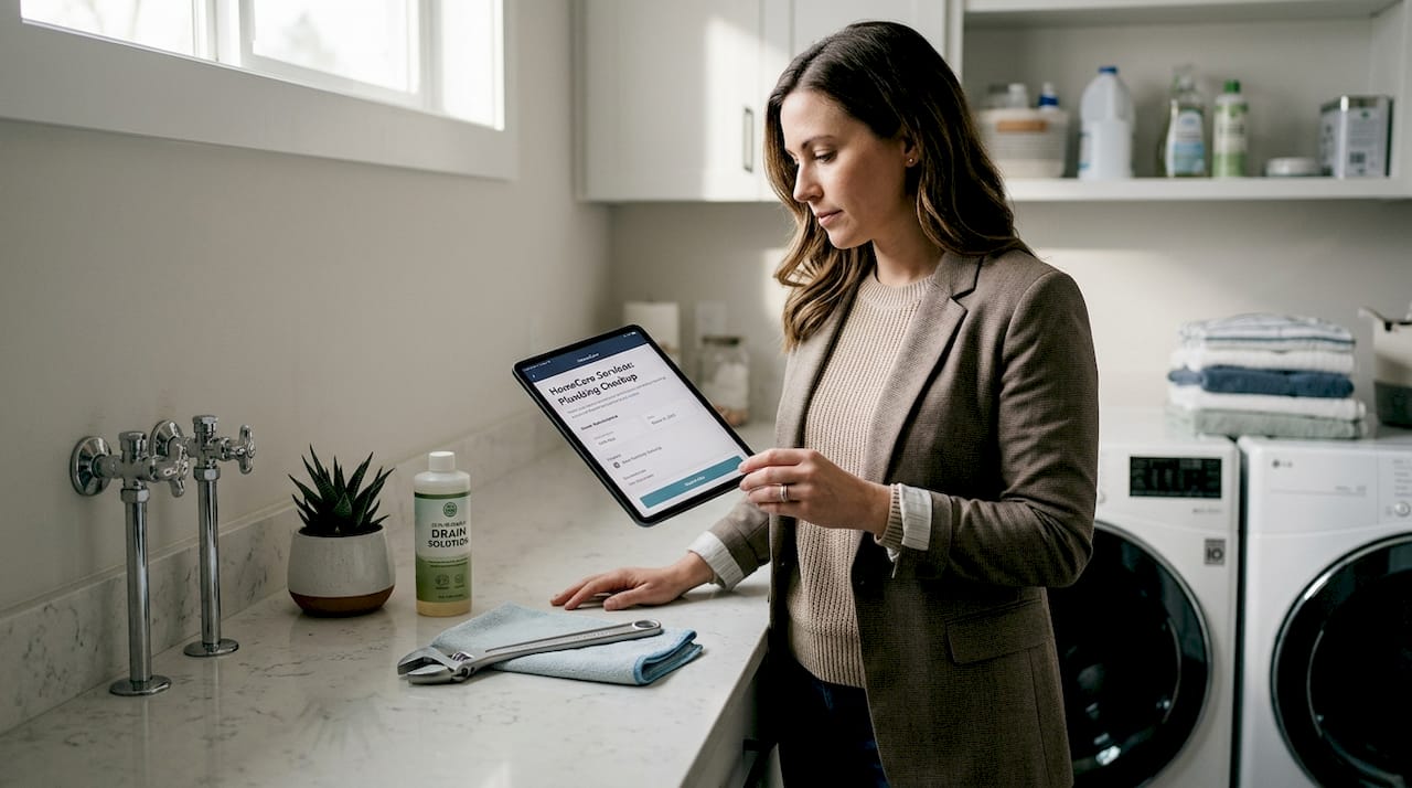 Detail of P-trap pipe under bathroom sink