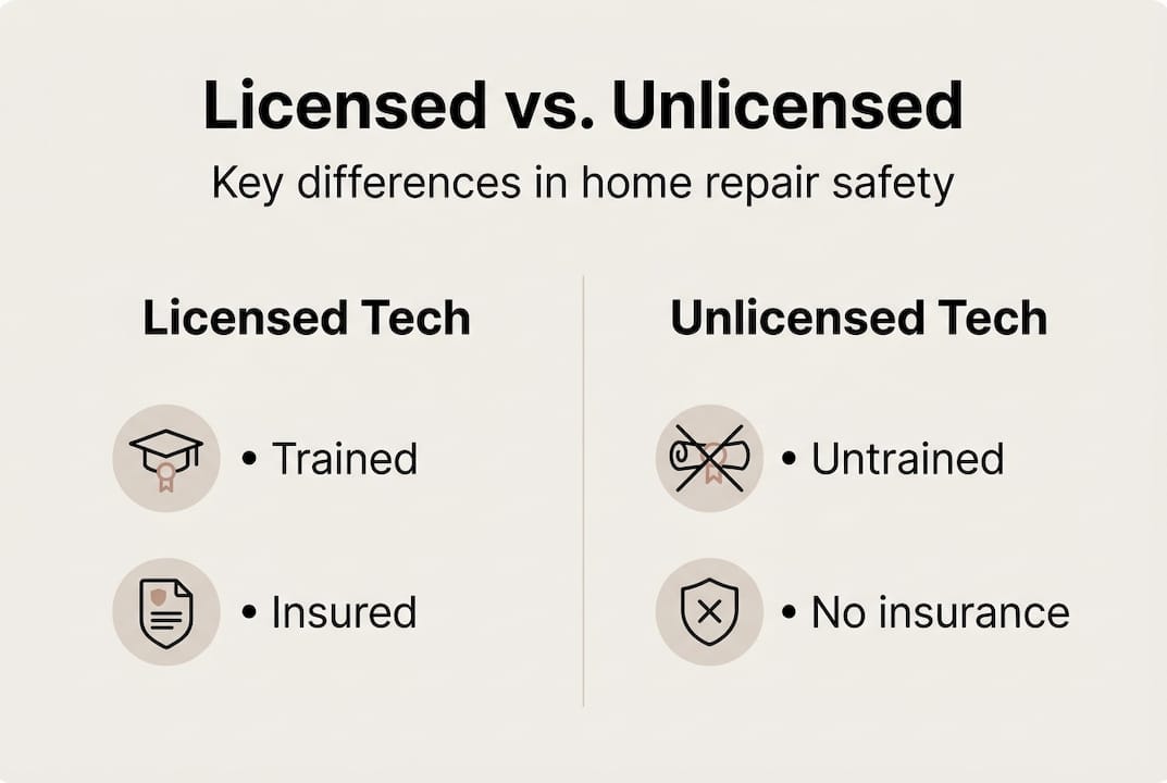 Infographic licensed vs unlicensed technician