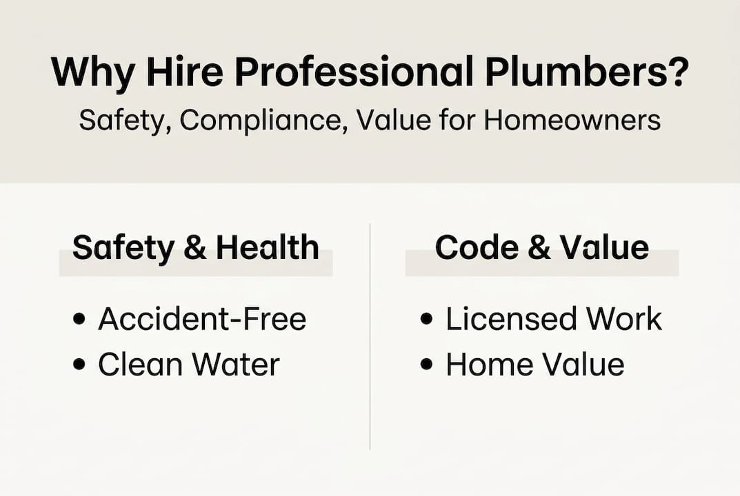 Infographic summarizing professional plumbing benefits