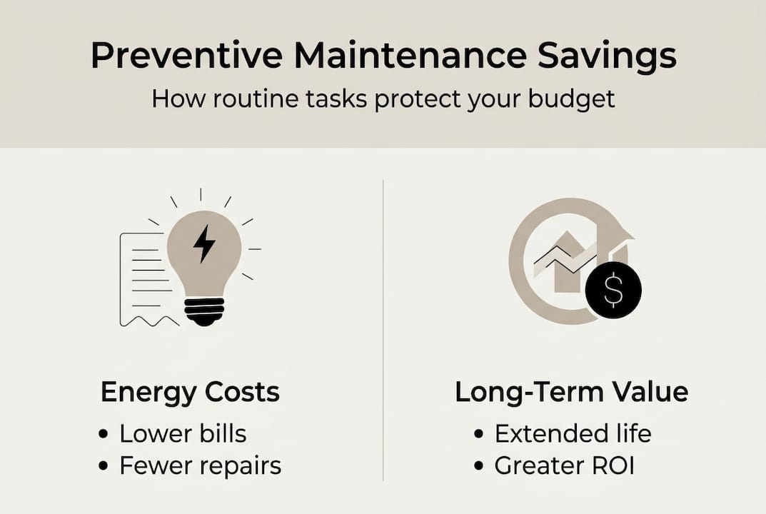 Infographic showing preventive maintenance financial benefits