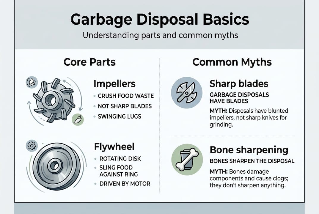 Infographic explaining disposal parts and myths