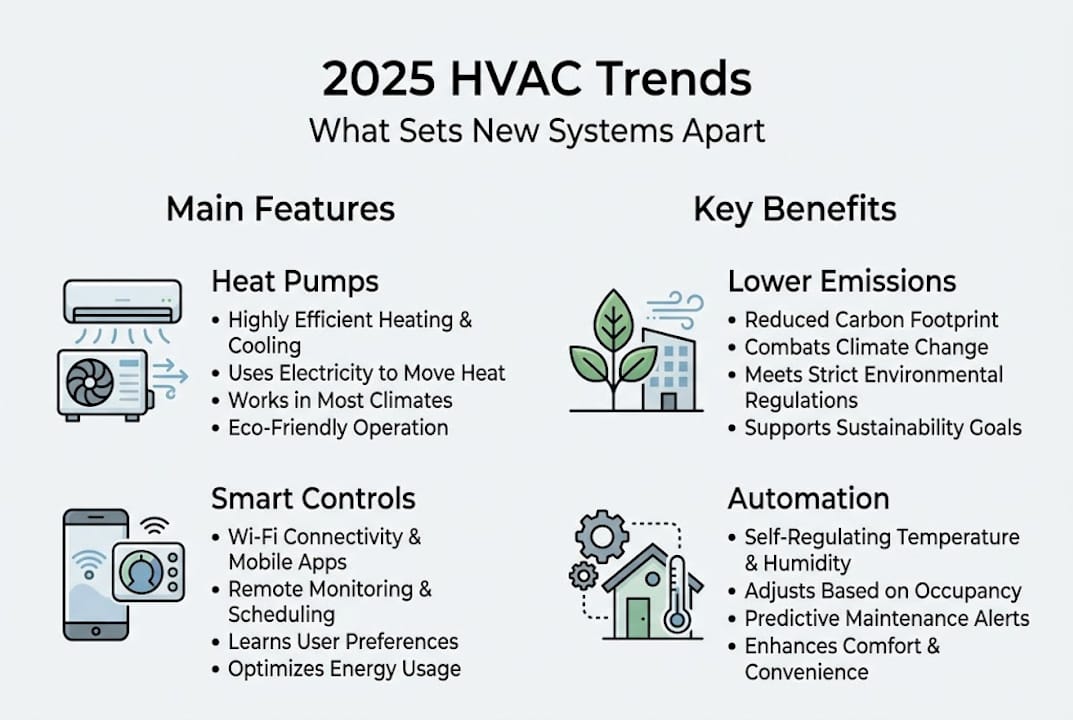 Infographic on 2025 HVAC trends and features