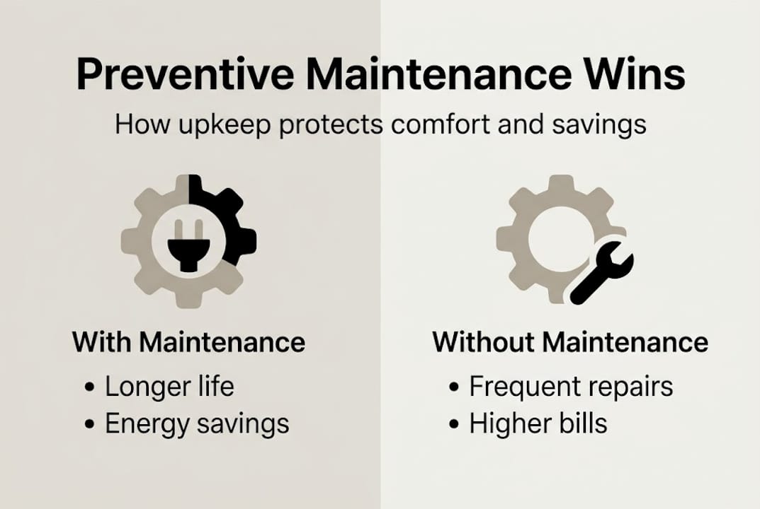 Infographic comparing preventive maintenance outcomes