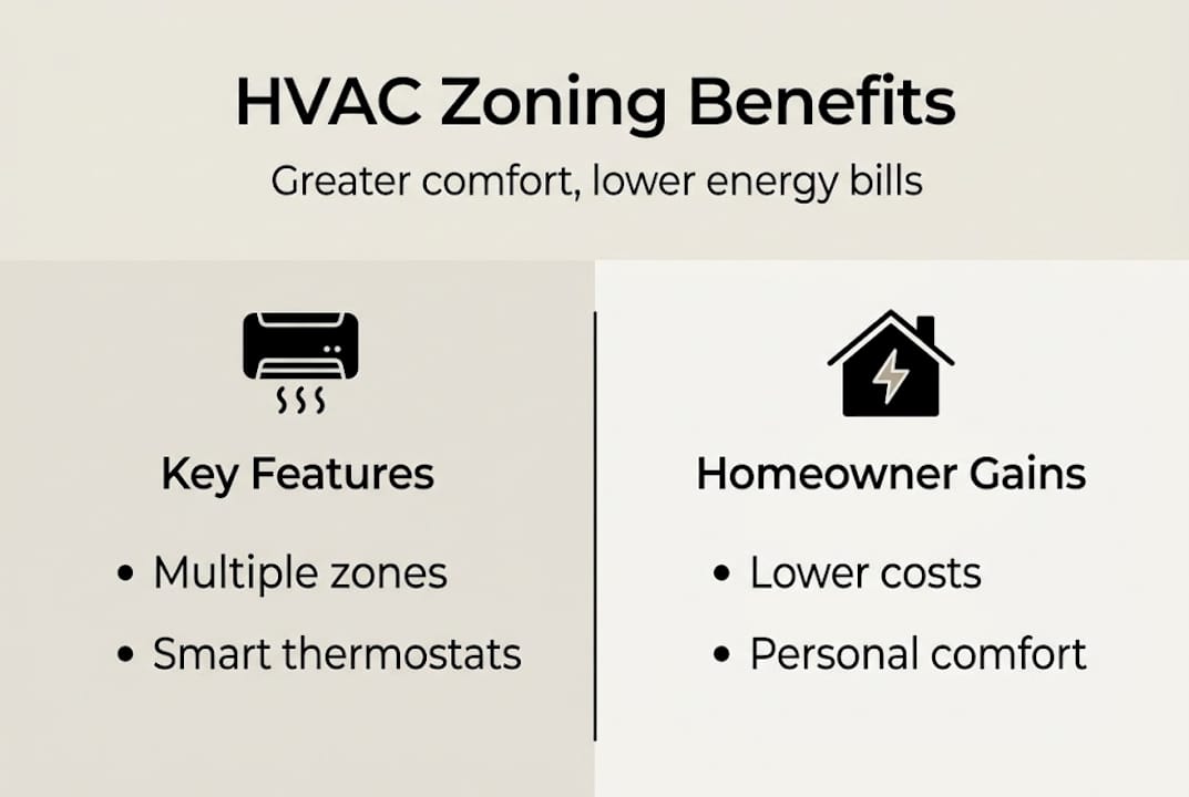 Infographic shows HVAC zoning benefits and features