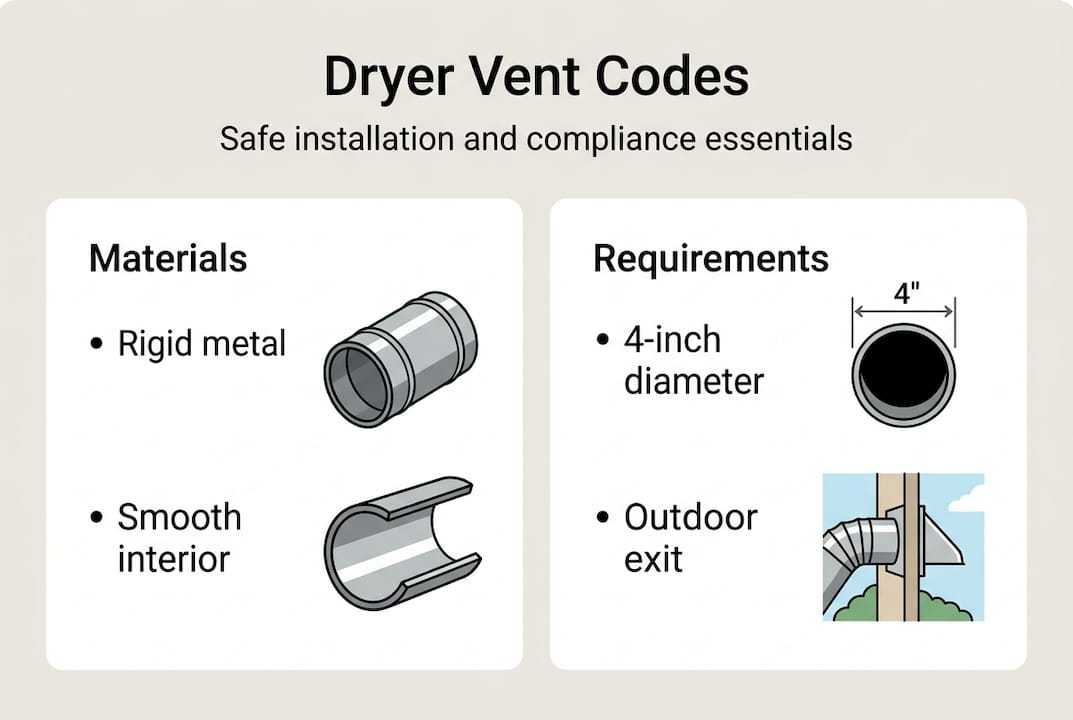 Infographic shows dryer vent code essentials
