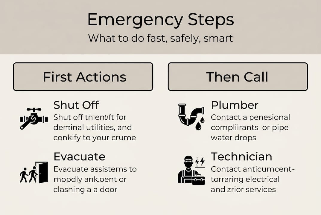 Infographic showing key emergency repair steps