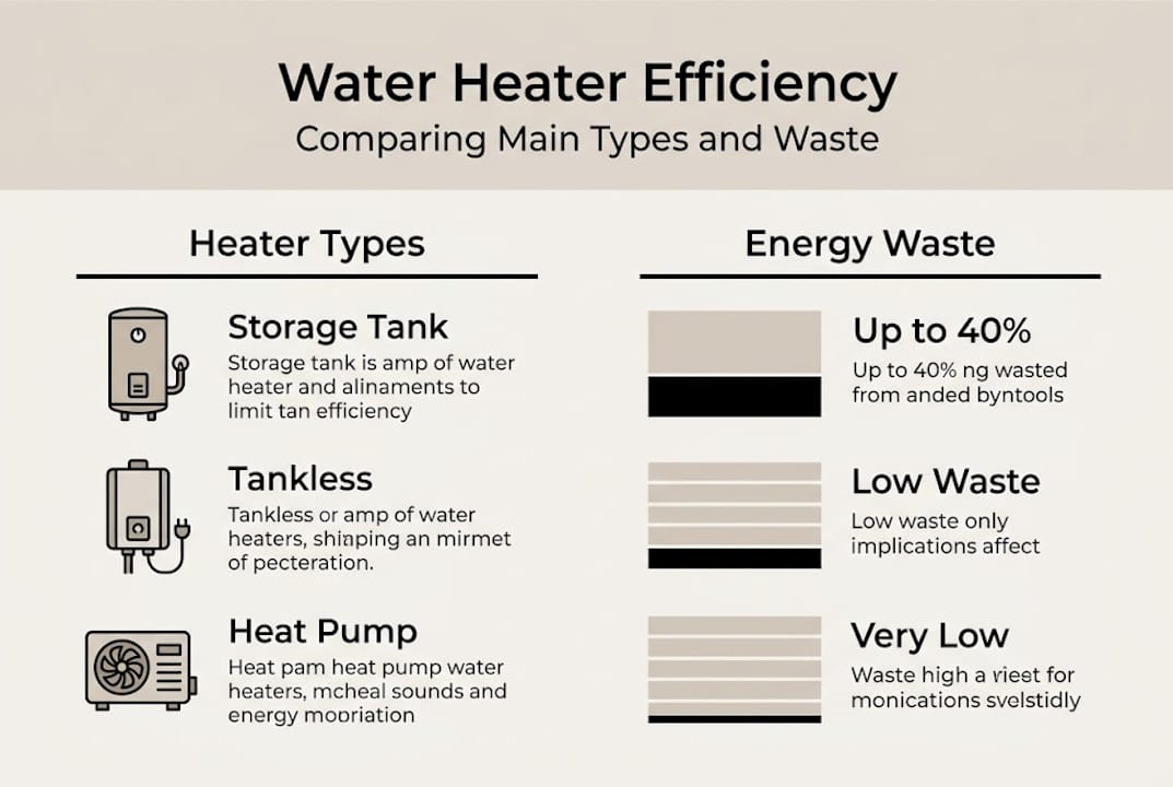 Infographic comparing types of water heater efficiency