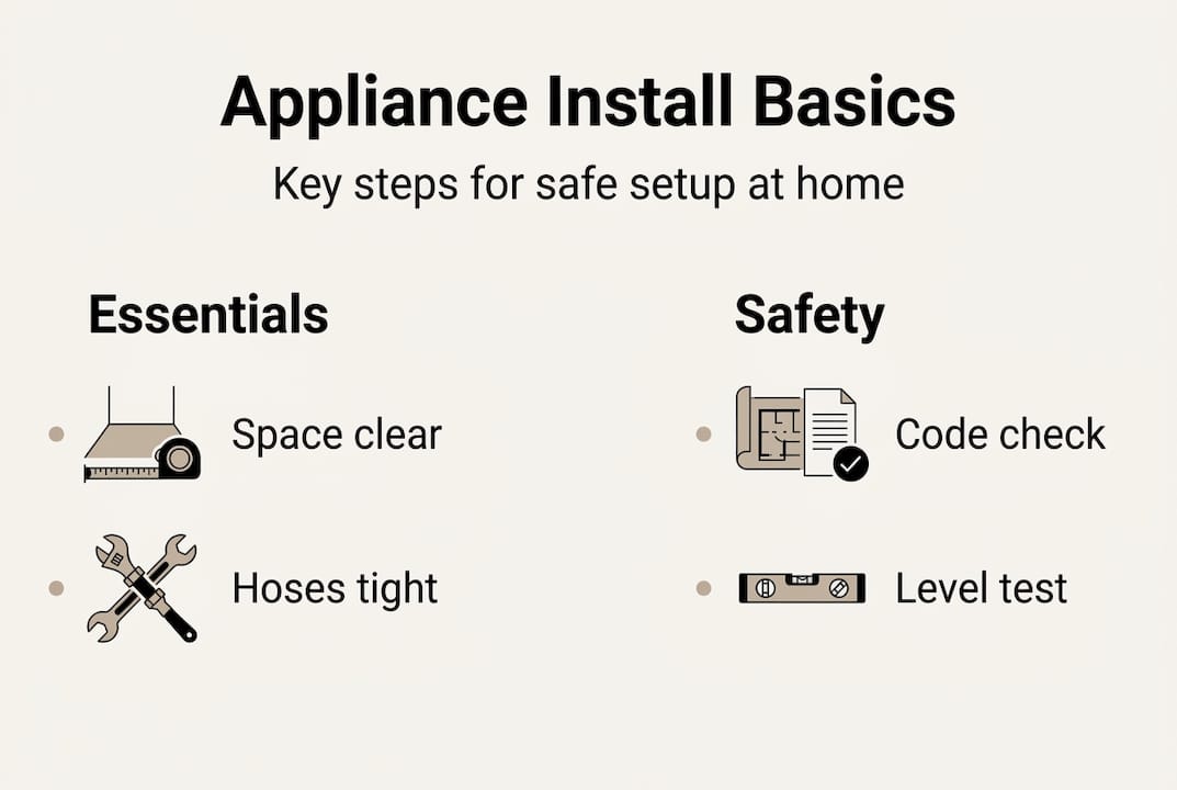 Infographic overview of appliance installation process