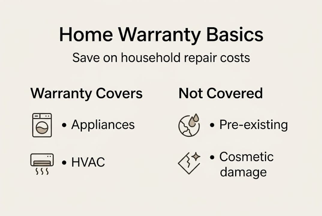 Infographic comparing home warranty coverage