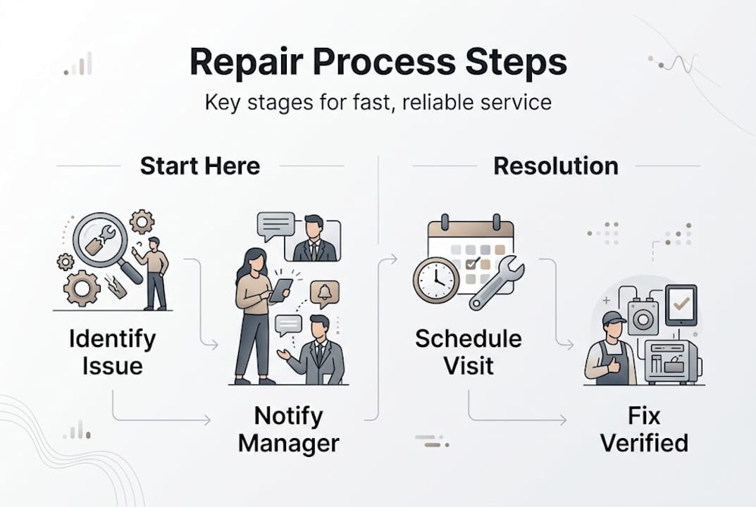 Infographic showing main steps of repair process