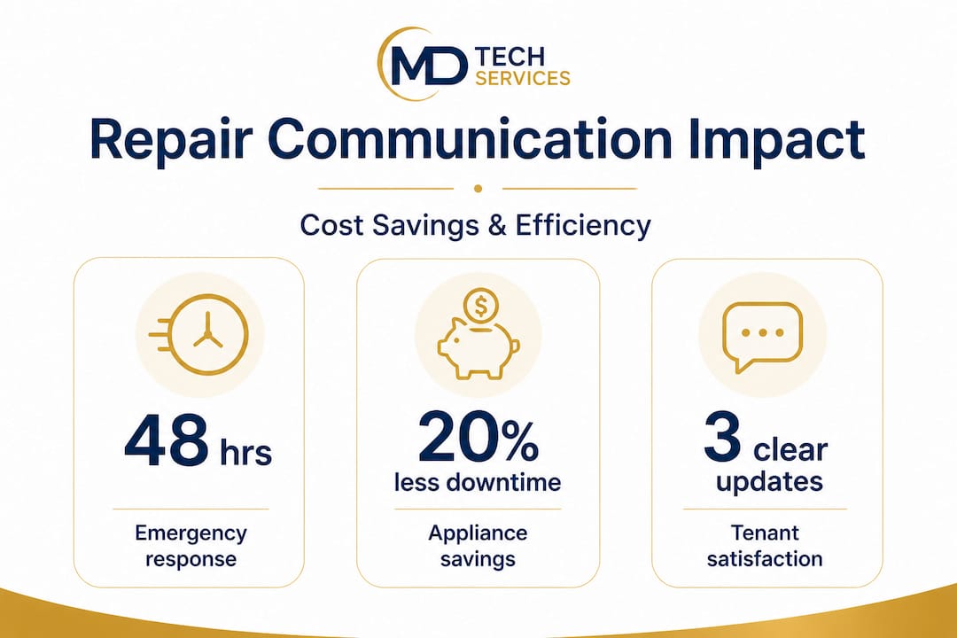 Infographic on repair speed and communication benefits