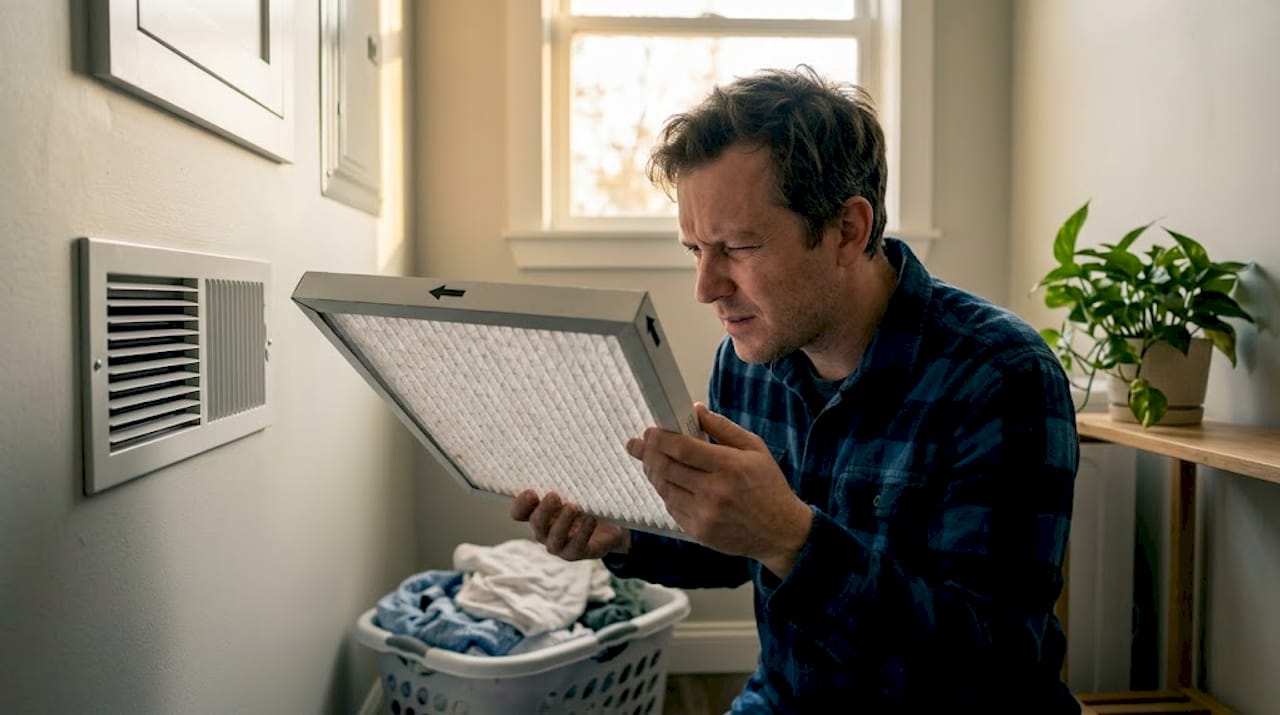 Checking arrow direction on HVAC filter